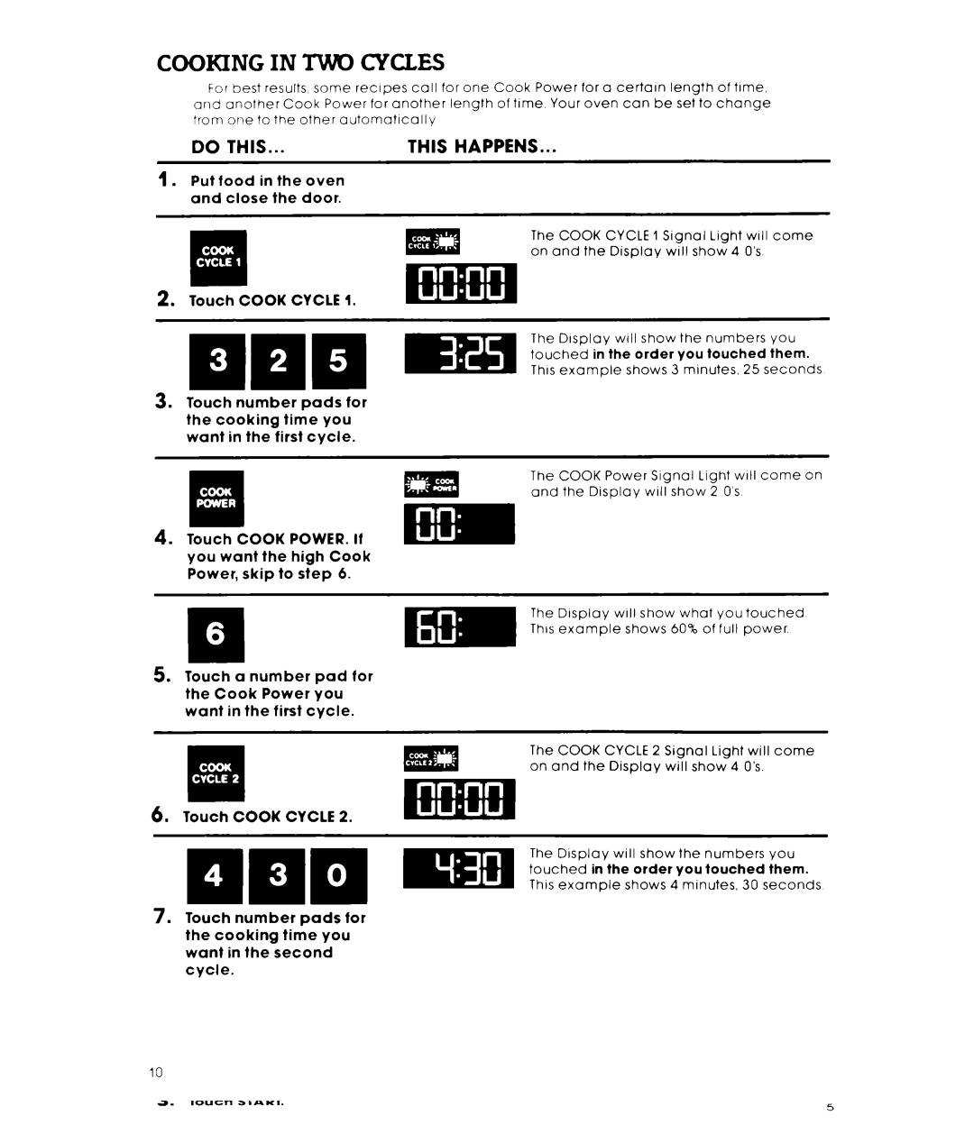 Whirlpool RM778PXT warranty Iif, Cooking in TWO Cycles 