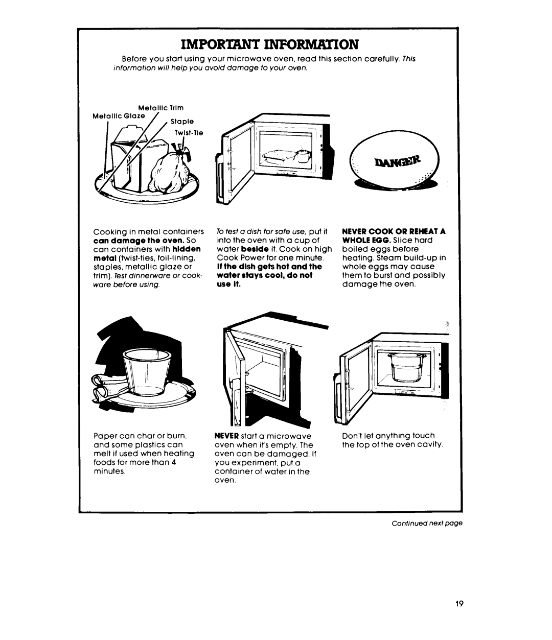 Whirlpool RM778PXT warranty Important Informaiion 