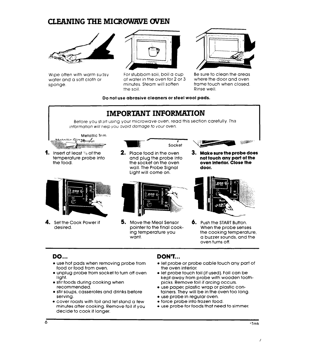 Whirlpool RM955PXK warranty Cleaning the Microwwe Uven, Important Information 