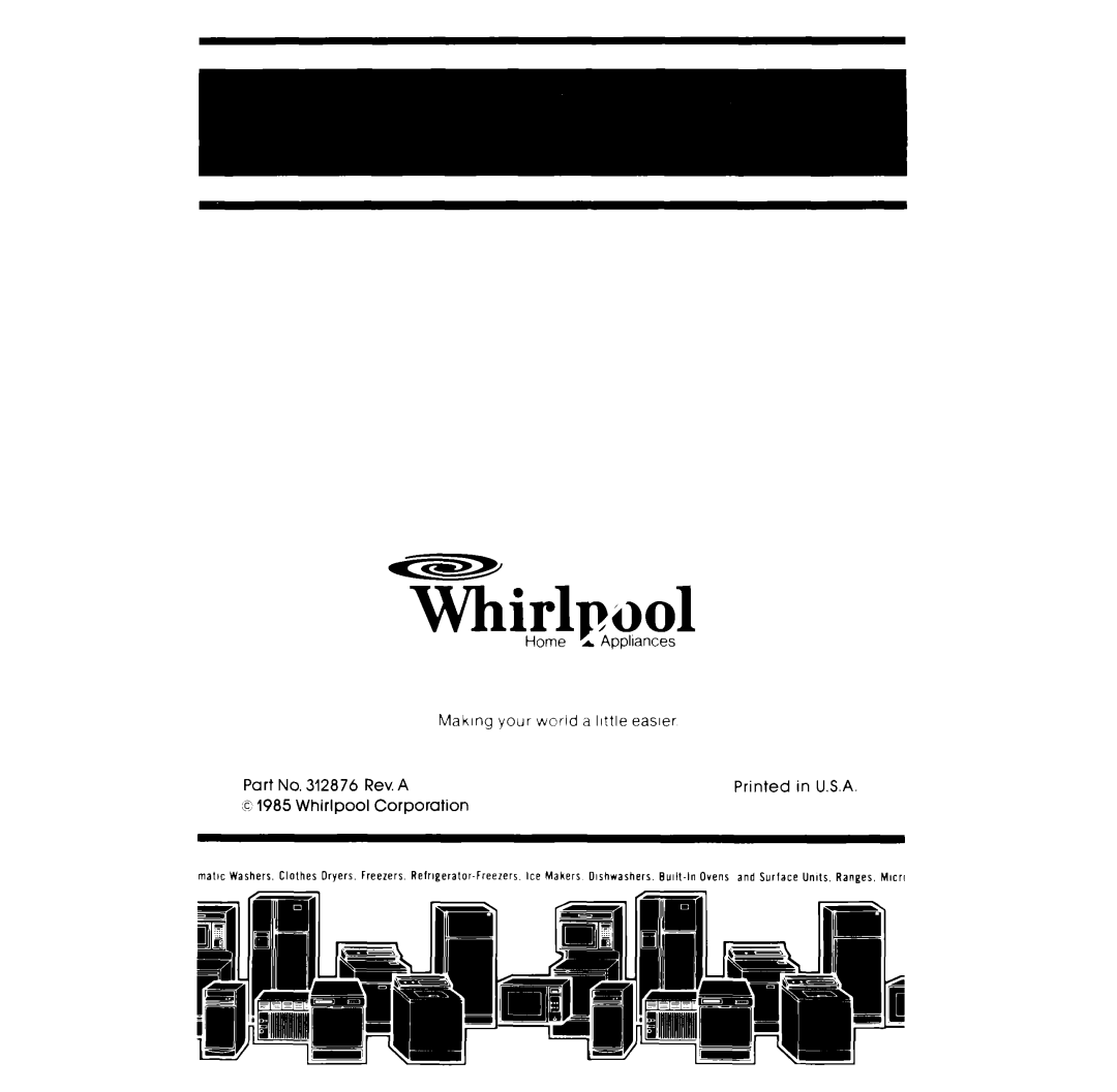 Whirlpool RM955PXP manual Whirlpol, Rev. A, Corporation 