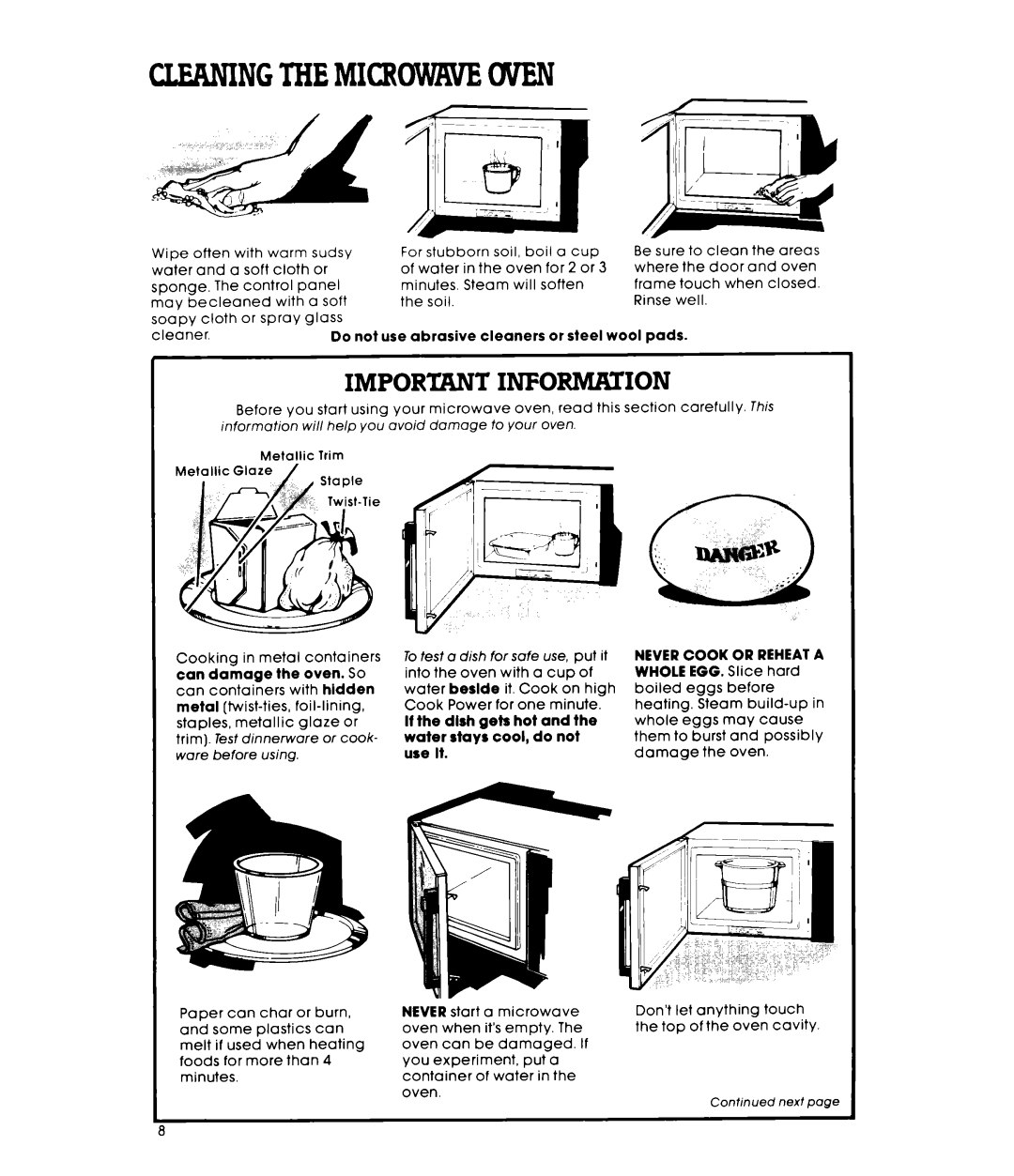 Whirlpool RM955PXt warranty IMPORmT Informjxiion, Sponge 