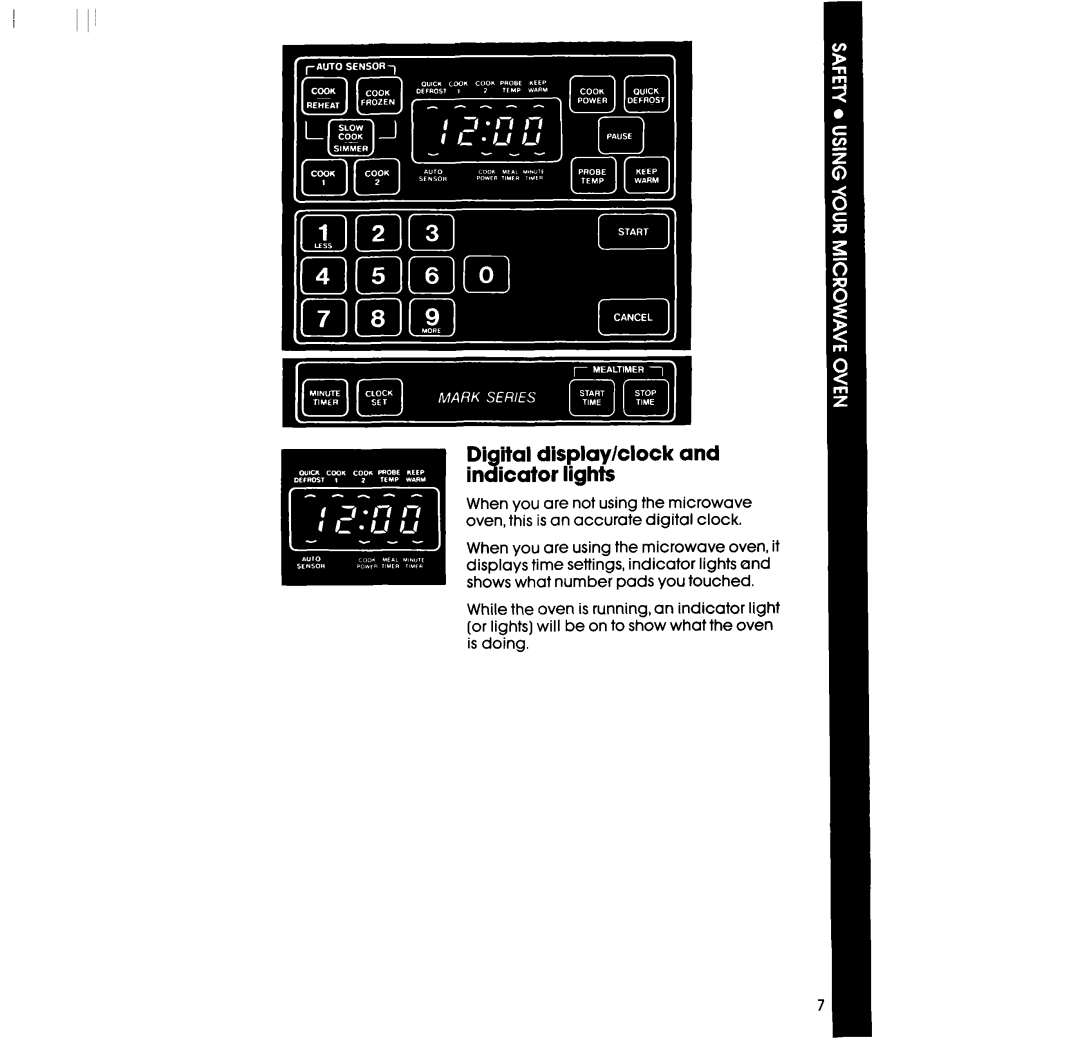 Whirlpool RM978BXS, RM973BXS manual Di ital display/clock and in 8 icator lights 