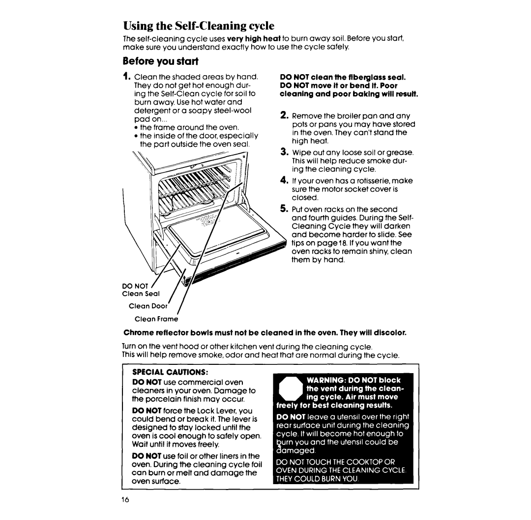 Whirlpool RM973PXB manual Using the Self-Cleaning cycle, Before you start 