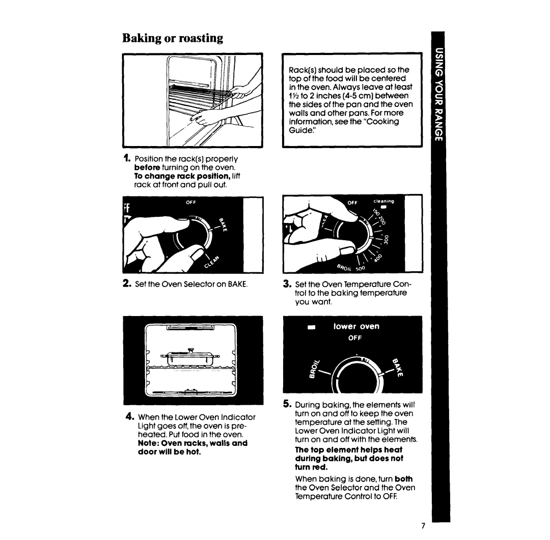 Whirlpool RM973PXB manual Baking or roasting 