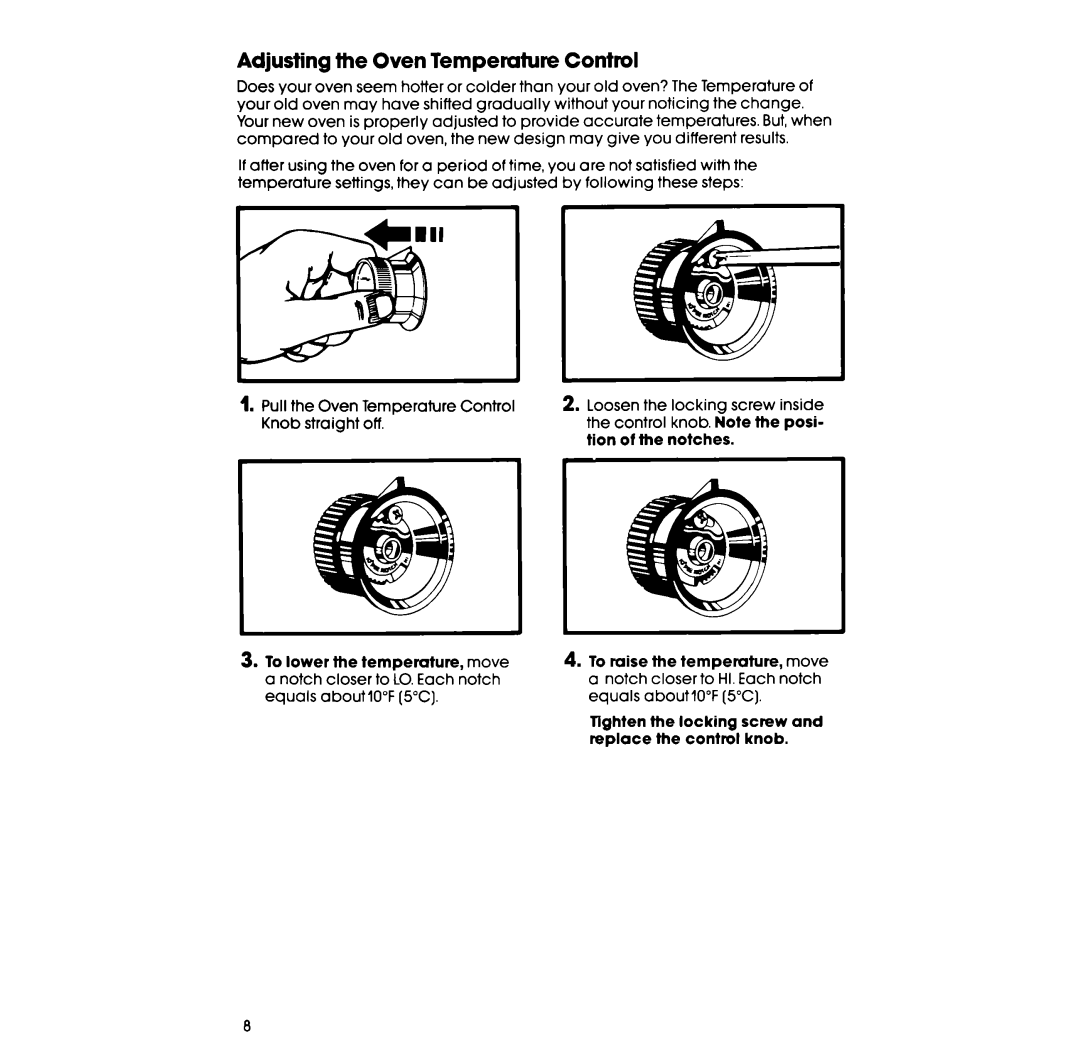 Whirlpool RM973PXB manual Oven Temperature Control 