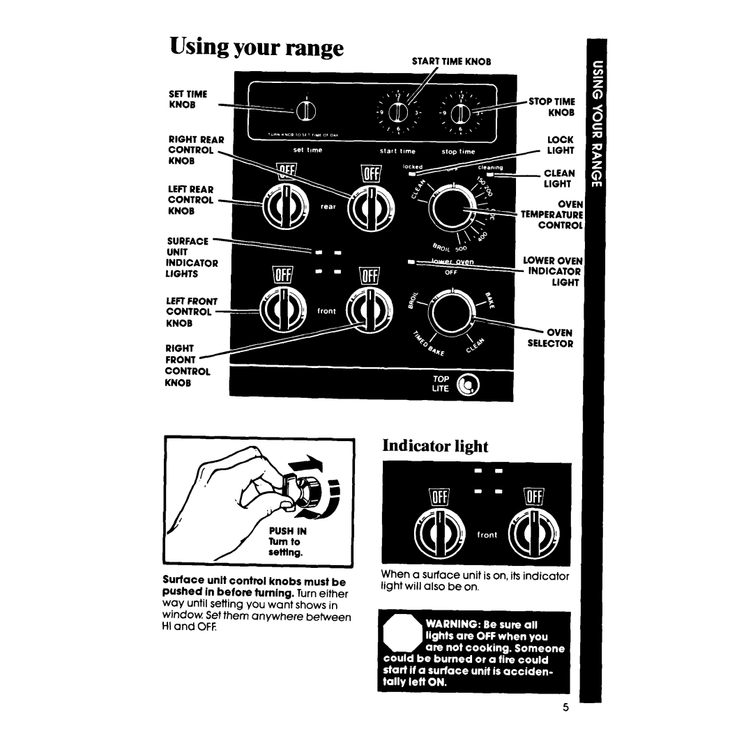 Whirlpool RM973PXB manual Using your range 