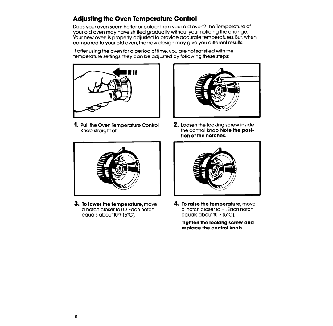 Whirlpool RM973PXB manual Oven, Temperature, Control, Adjusting 