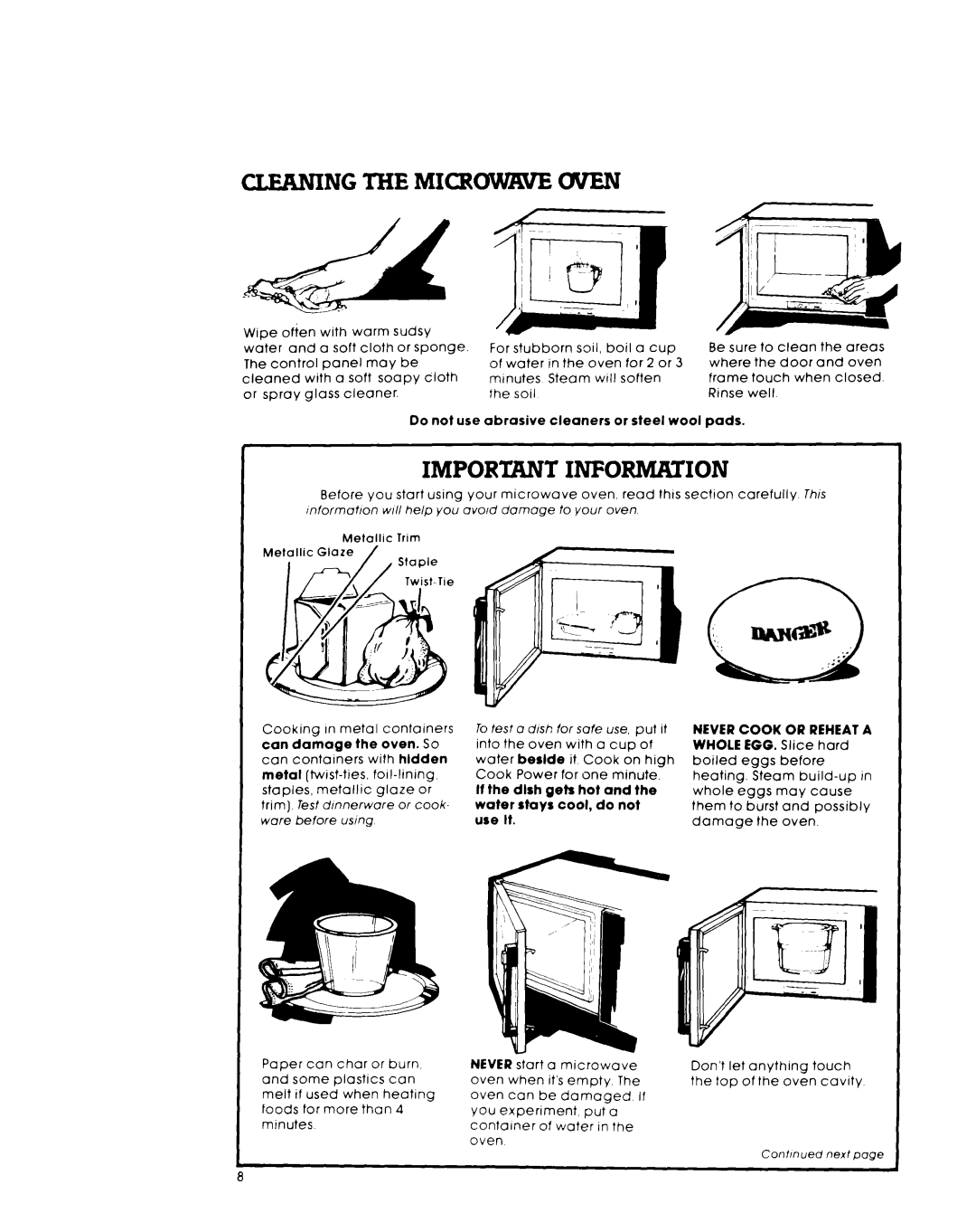 Whirlpool RM973PXL, RM975PXL warranty Cleaning the MICR- WEN, Important Informjuion 