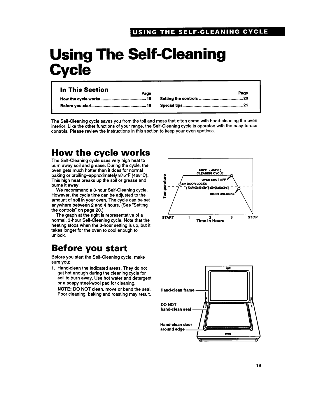 Whirlpool RM980PXY warranty Using The Self-CleaningCycle, How the cycle works, Before you start, In This Section Page 