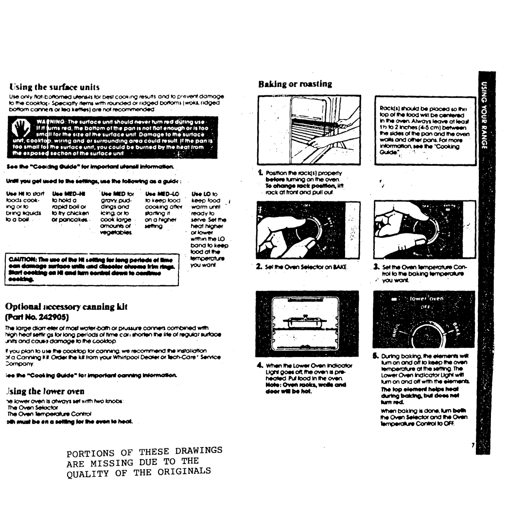 Whirlpool RM988PXP manual Bakhg or masting 