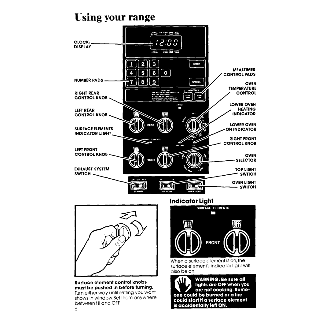 Whirlpool RM988PXS manual Using your range 