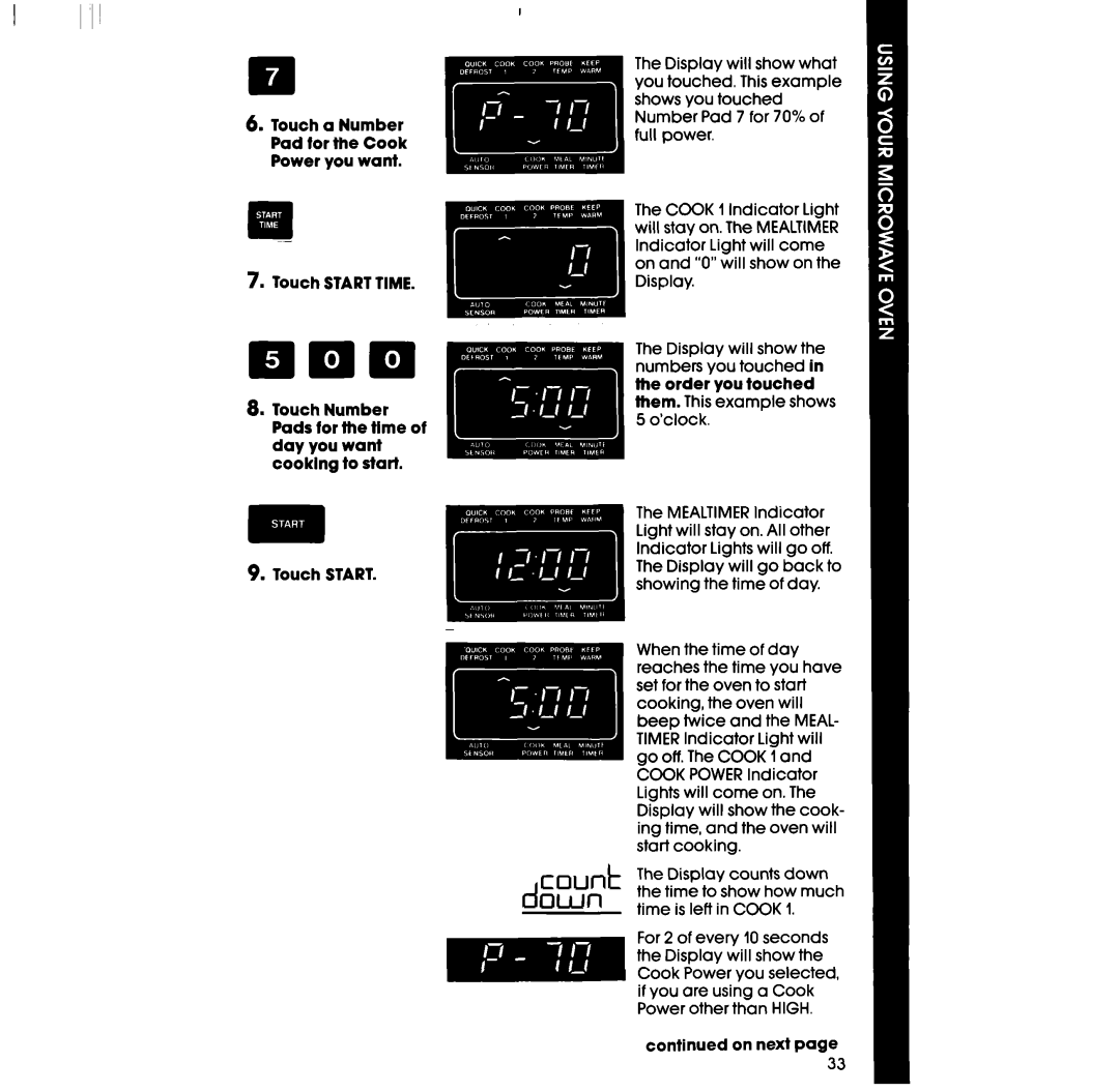 Whirlpool RM288PXV, RM988PXV manual On next 