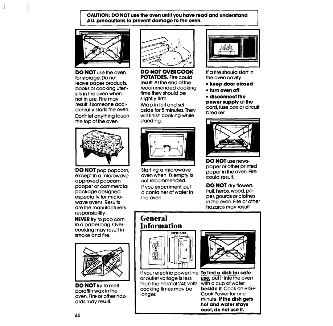 Whirlpool RM988PXV, RM288PXV manual General Information 