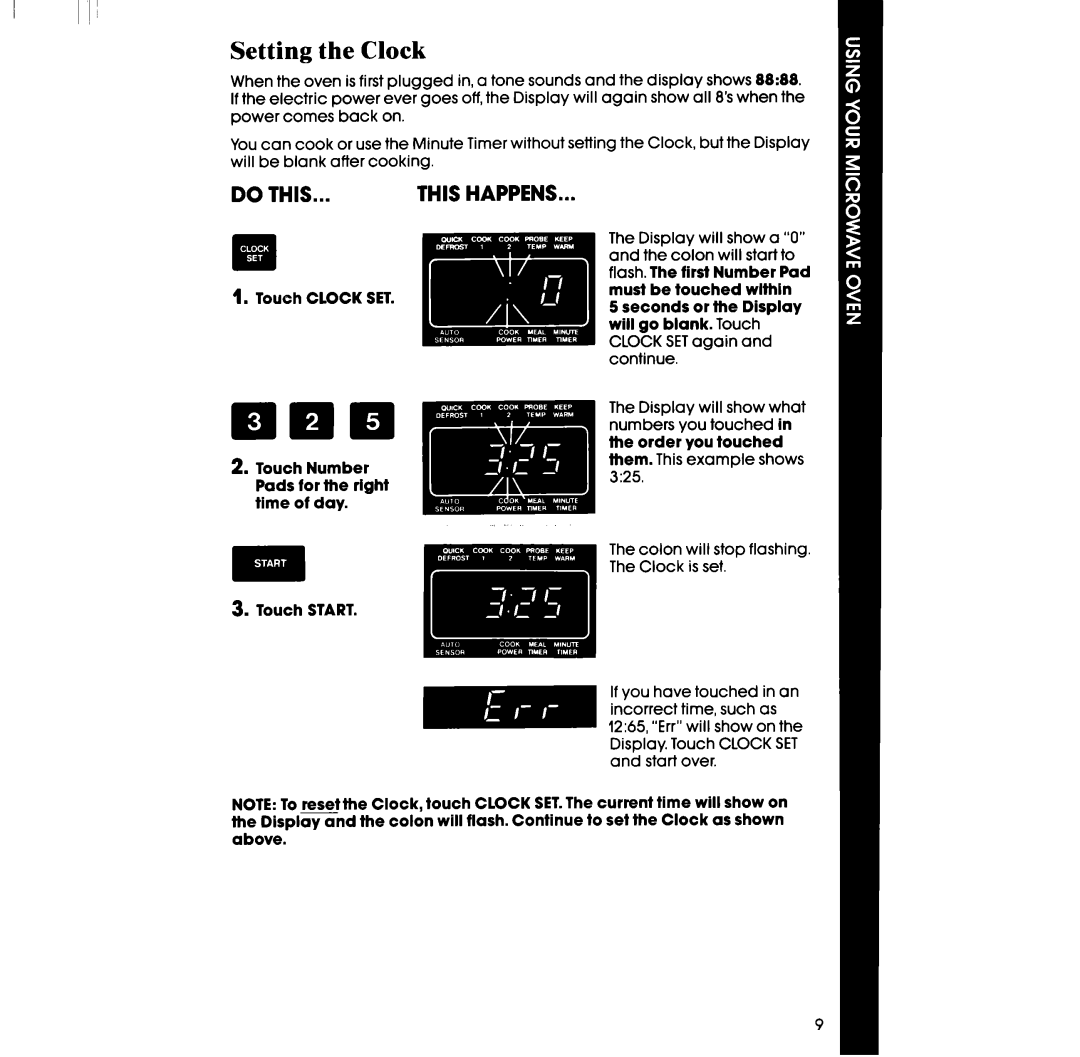 Whirlpool RM288PXV, RM988PXV manual Setting the Clock, Do this 