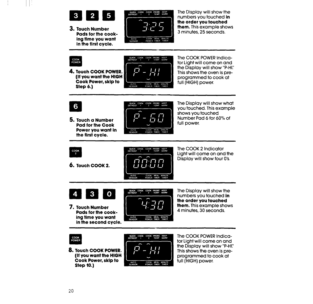 Whirlpool RM996PXV manual Them This example shows Minutes 