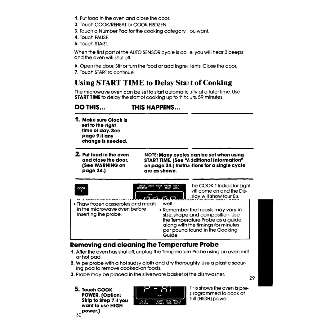 Whirlpool RM996PXV manual Using Start Time to Delay Stairt of Cooking 