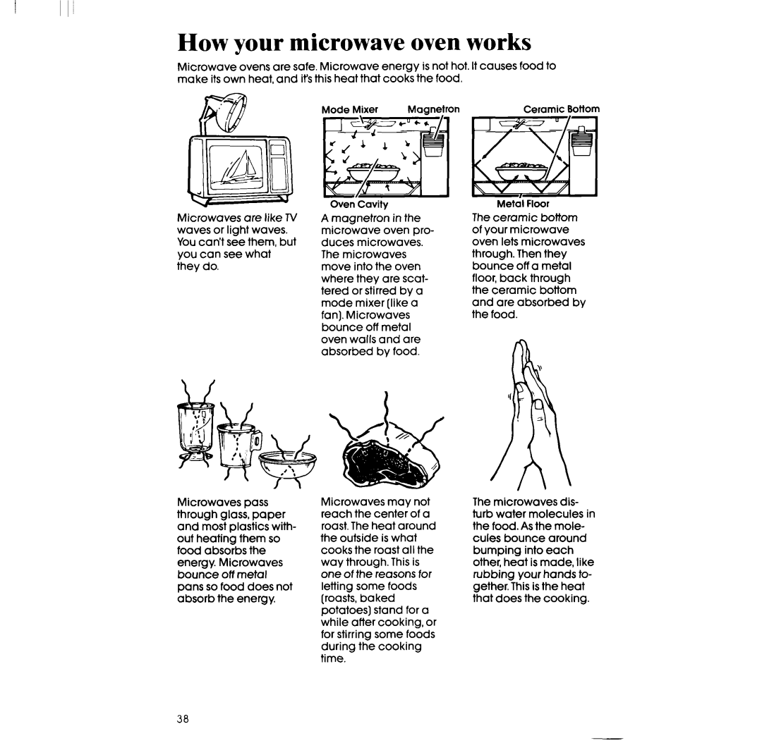 Whirlpool RM996PXV manual How your microwave oven works 