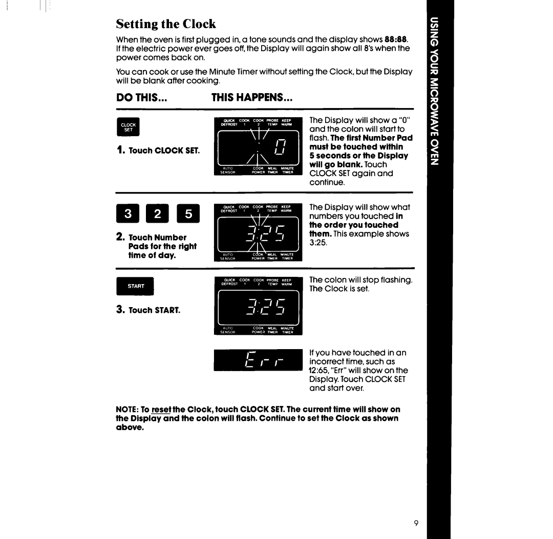 Whirlpool RM996PXV manual Setting the Clock, Do this 