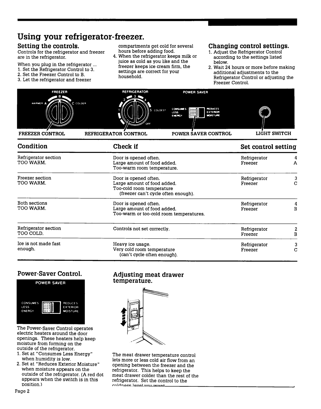 Whirlpool RS25AMXV, RS22AMXV warranty Using your refrigerator-freezer 