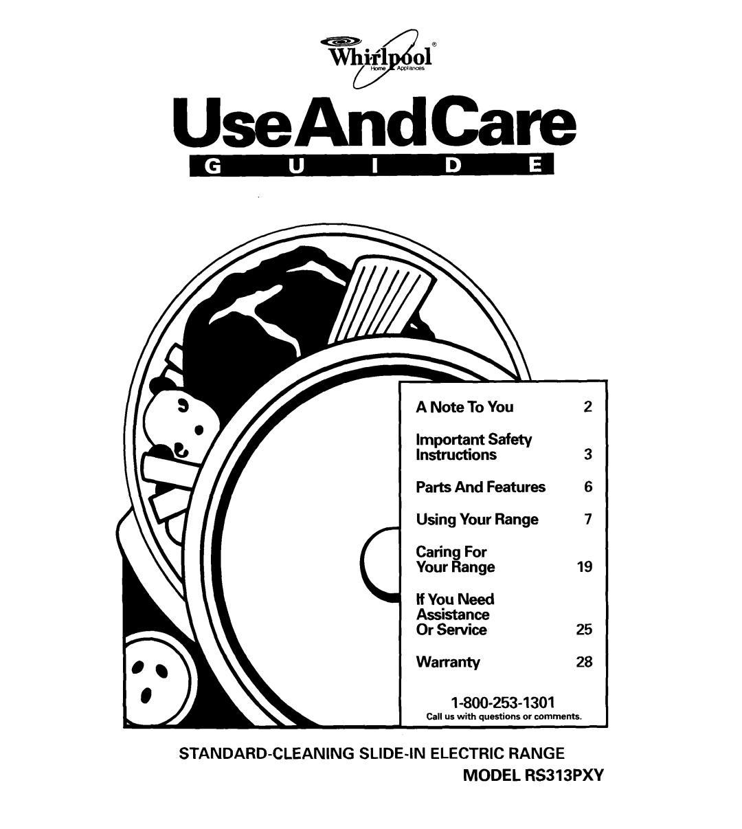 Whirlpool important safety instructions Model RS313PXY 