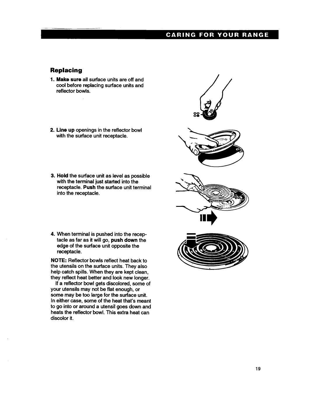 Whirlpool RS3025XB, RS31OPXB manual Replacing 