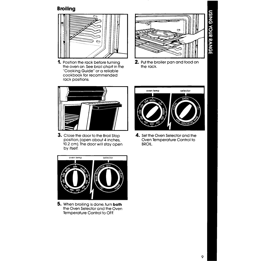 Whirlpool RS363BXT manual Broiling 