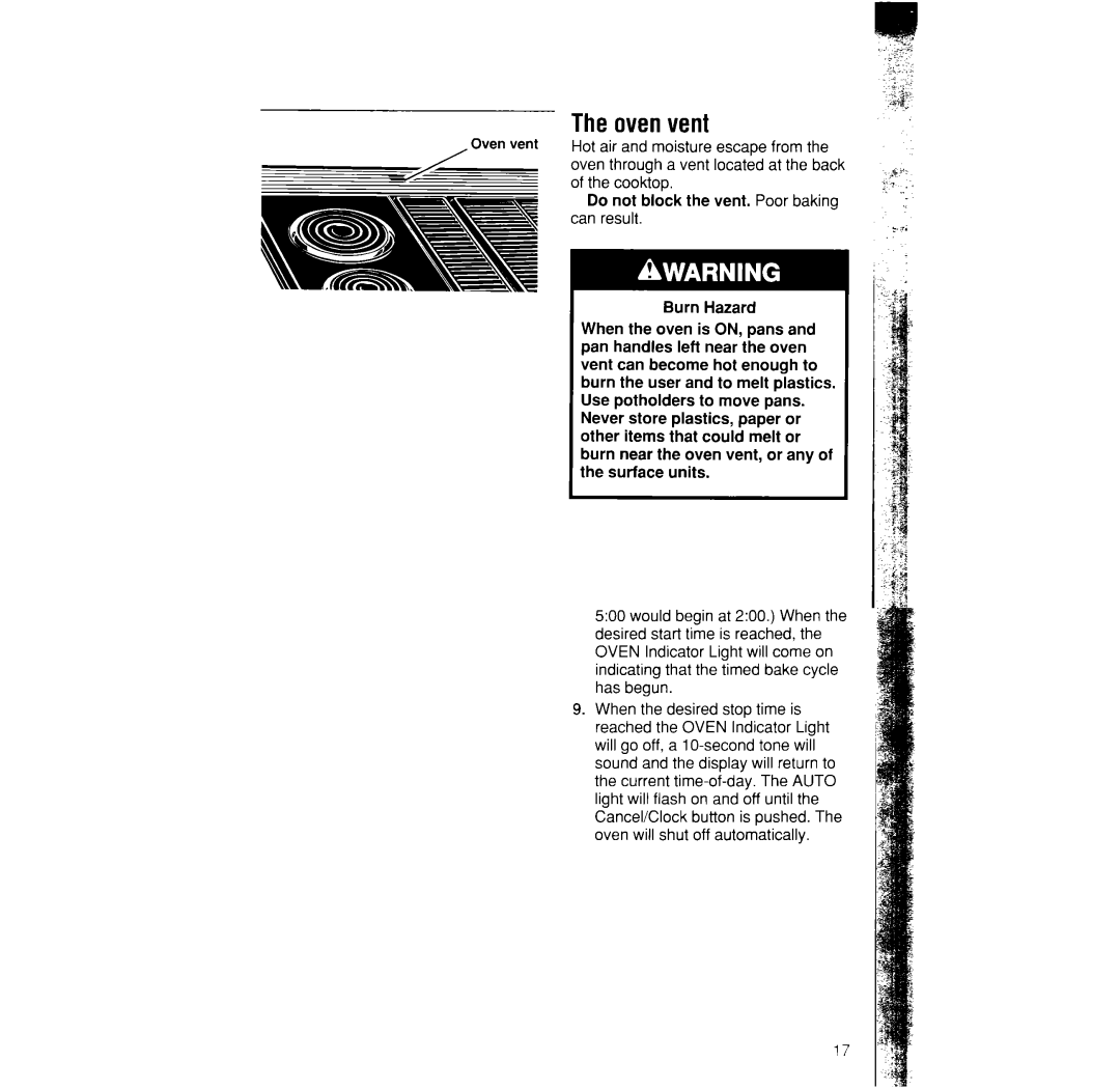 Whirlpool RS373PXW manual Theovenvent 