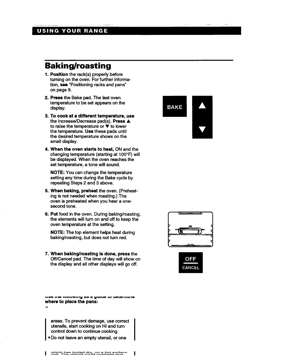 Whirlpool RS385PXB, RS385PCB manual Baking/roasting 