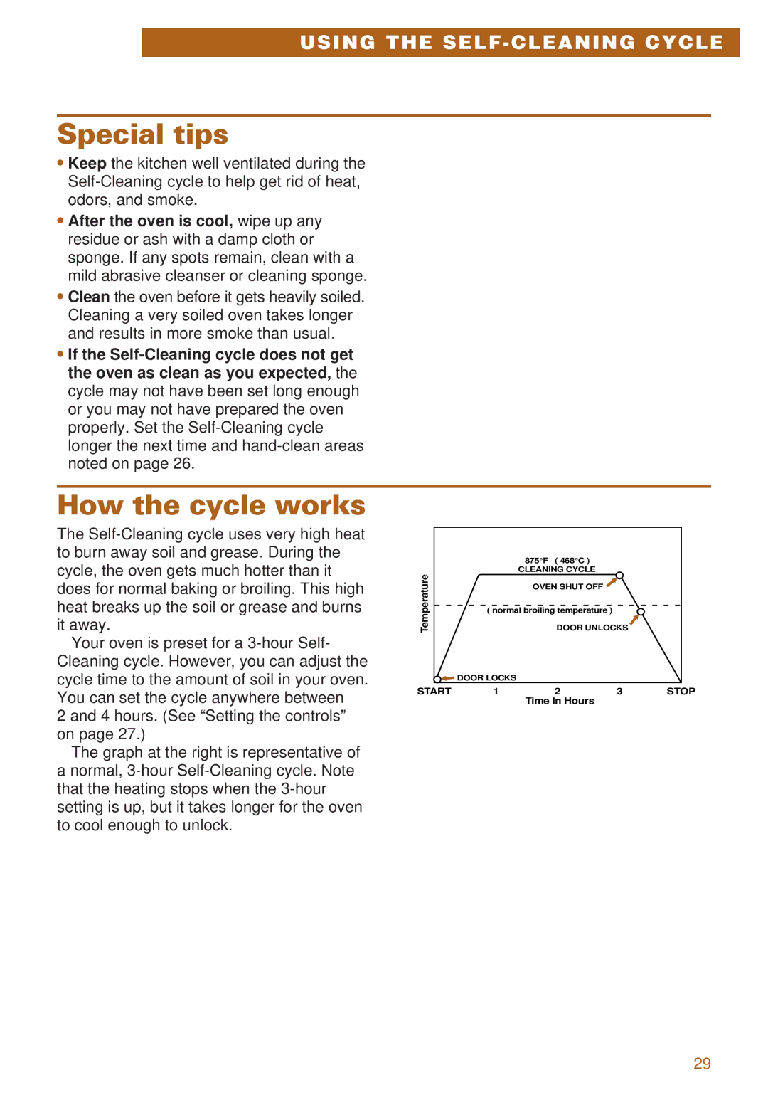 Whirlpool RS385PCE, RS385PXE important safety instructions Special tips, How the cycle works 