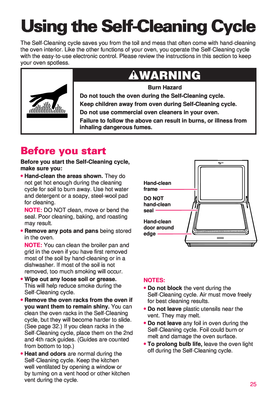 Whirlpool RS386PXE important safety instructions Using the Self-Cleaning Cycle, Before you start, wWARNING 