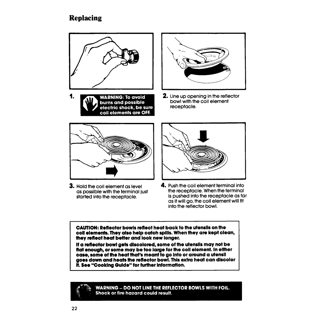 Whirlpool RS575PXR manual Replacing 