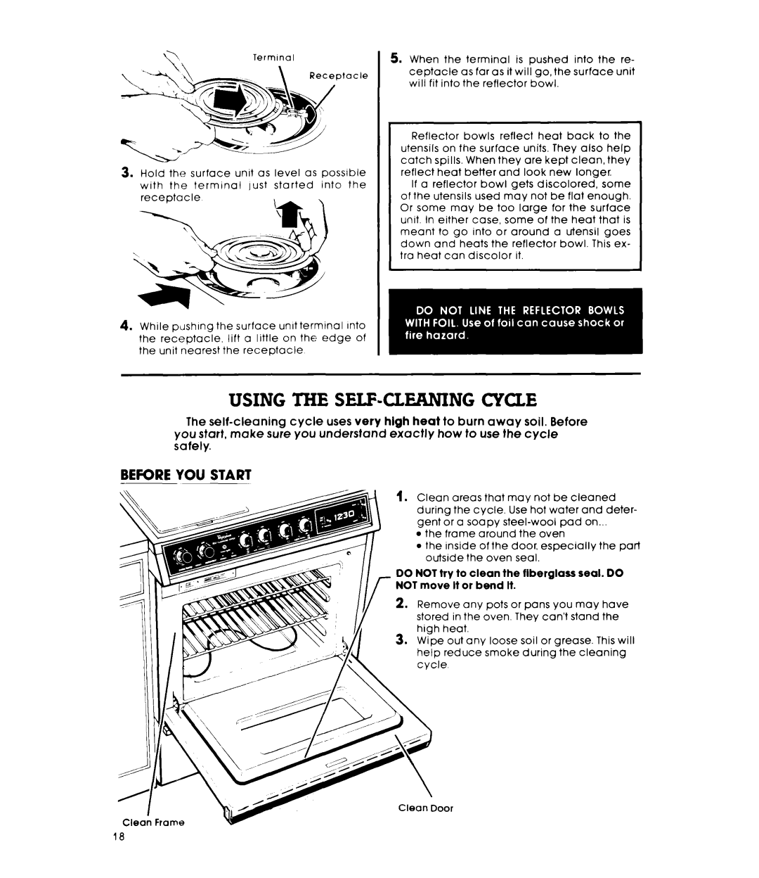 Whirlpool RS576PXL manual Using the SELF-CLEANING Cycle, Before YOU Start 