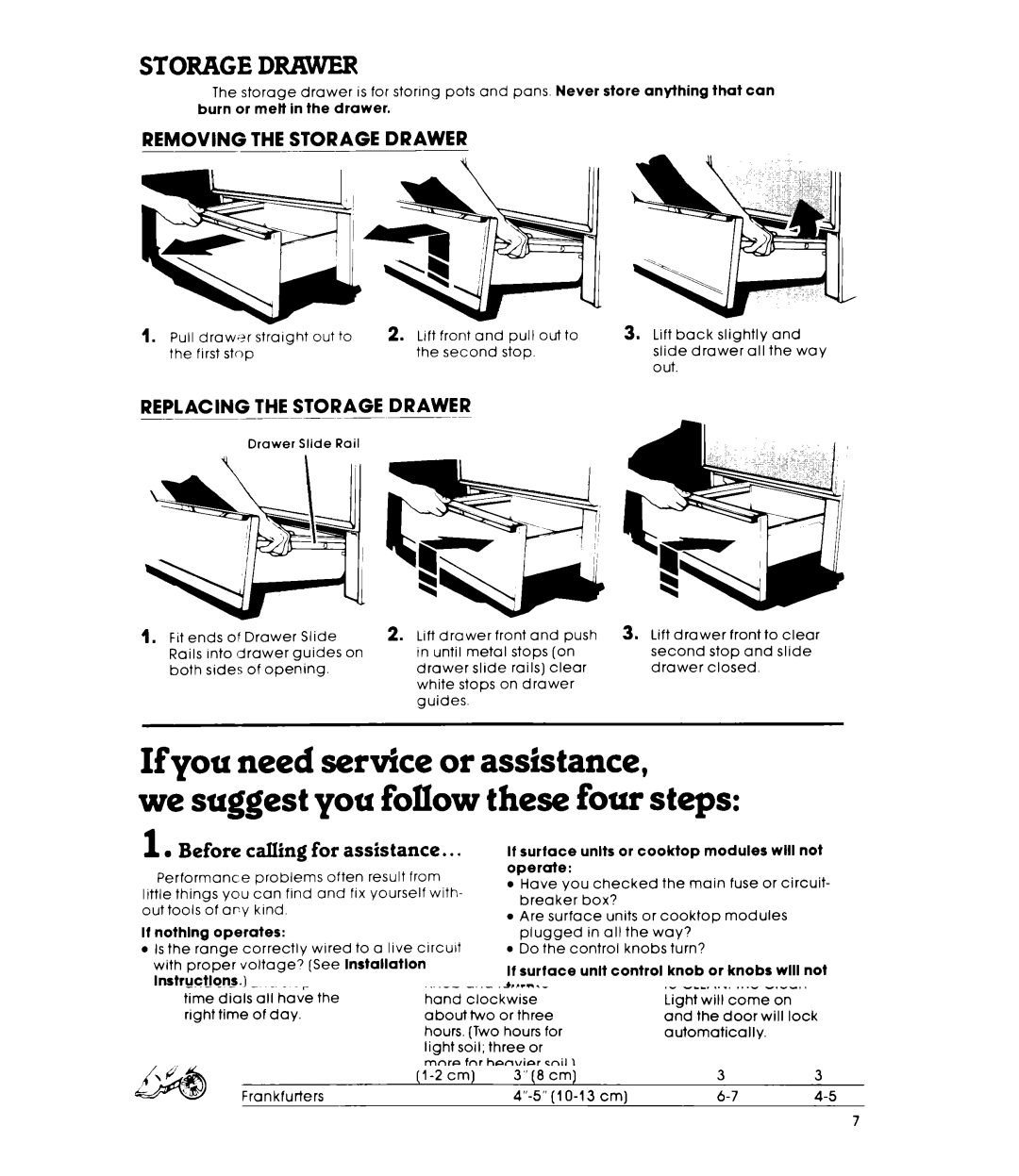 Whirlpool RS576PXL manual Storagedrawer, Replacing the Storage Drawer, 1l Before calling for assistance 