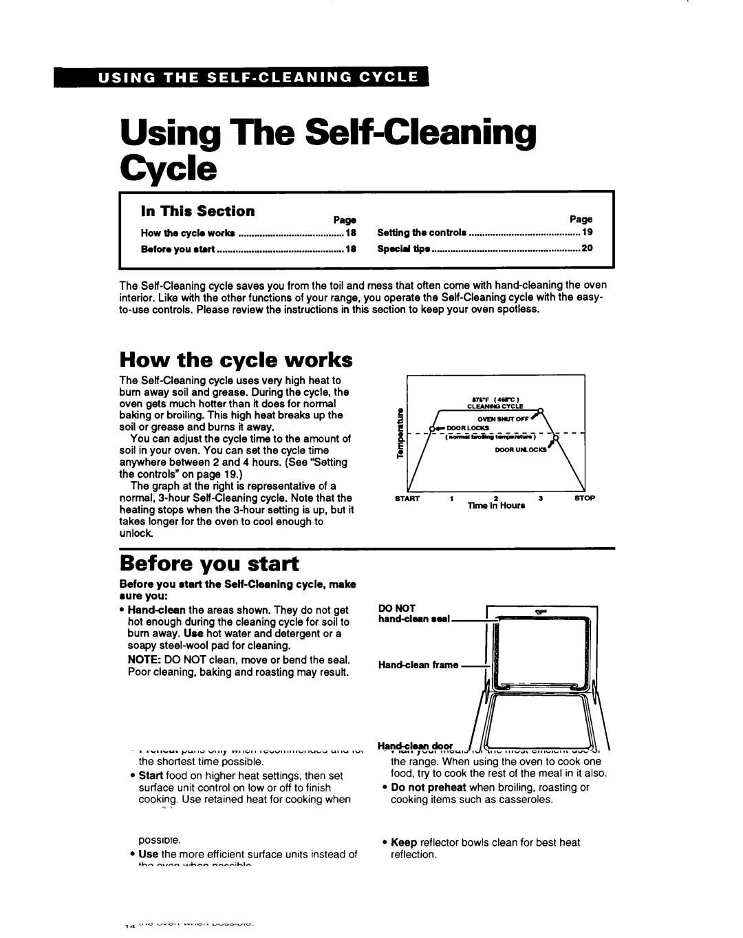 Whirlpool RS660BXB Using The Self-Cleaning Cycle, How the cycle works, Before you start, Do not 