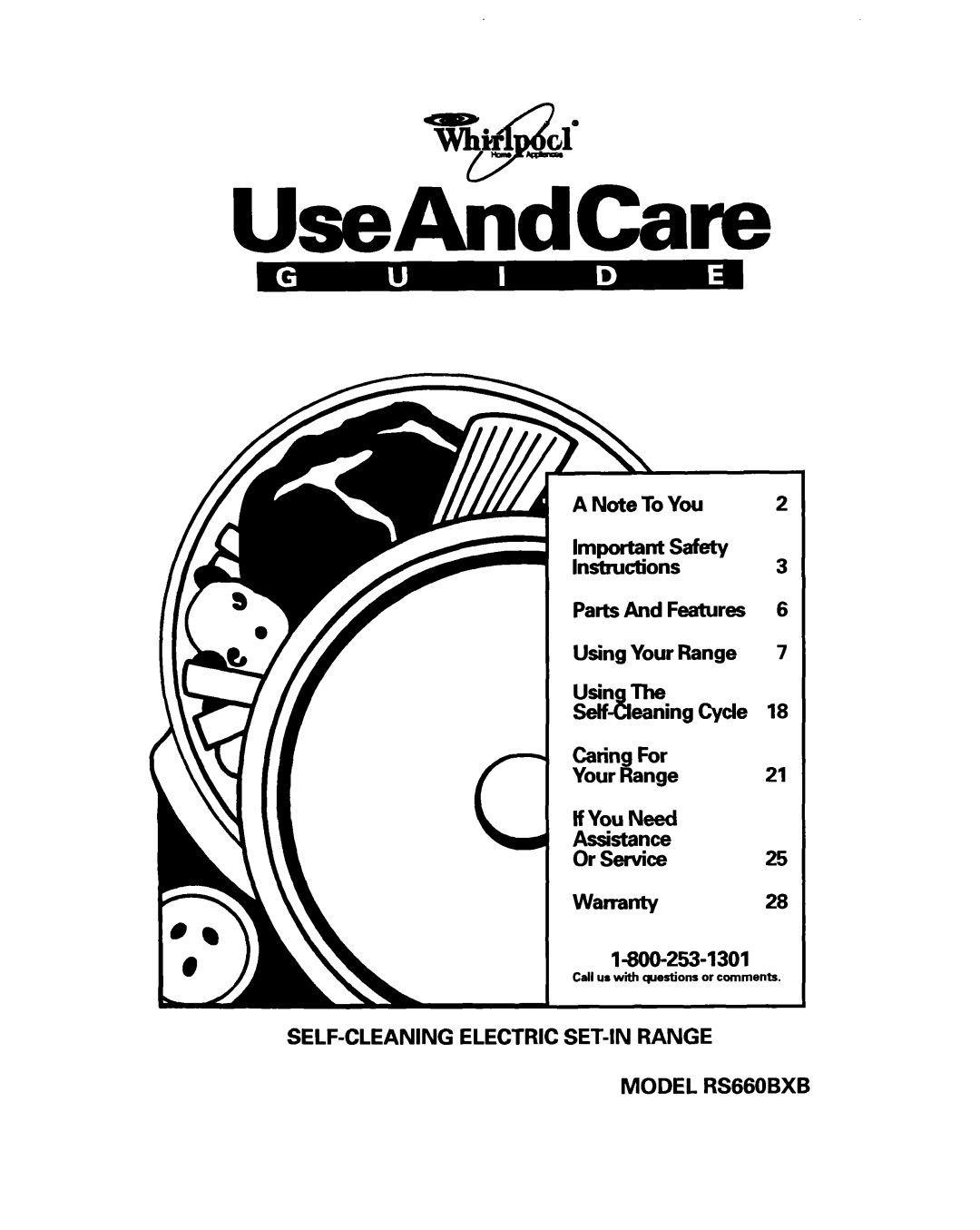 Whirlpool RS660BXB important safety instructions A Note To Y&J 
