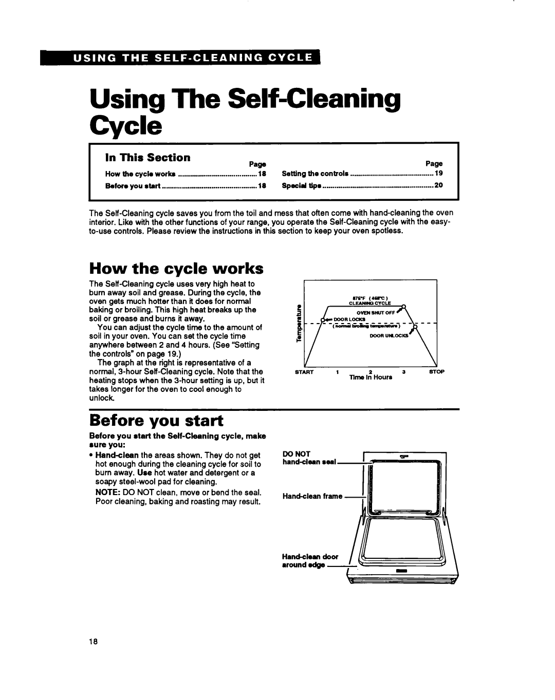 Whirlpool RS660BXB Using The Self-Cleaning, Cycle, How the cycle works, Before you start, In This Section 