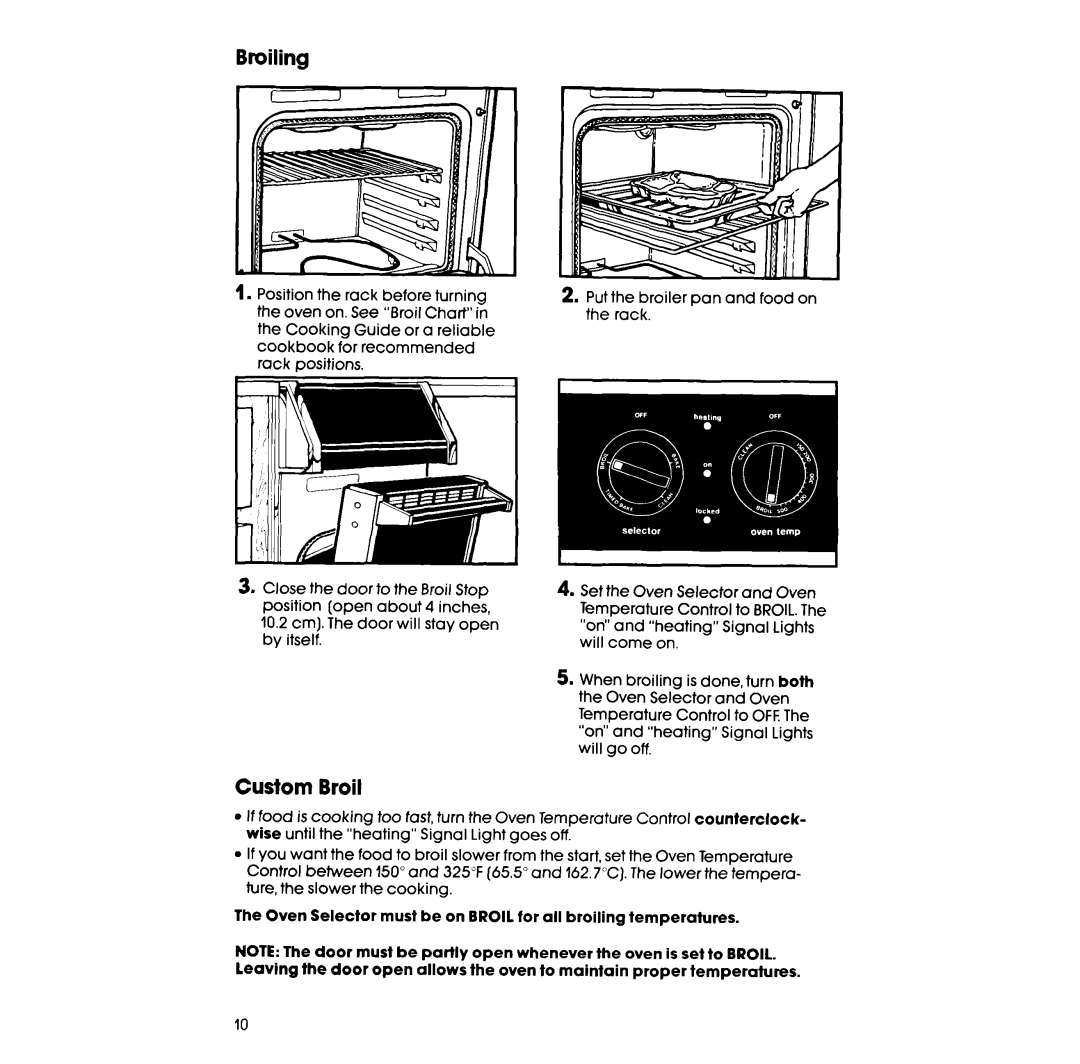 Whirlpool RS660BXV manual Broiling, Custom Broil 