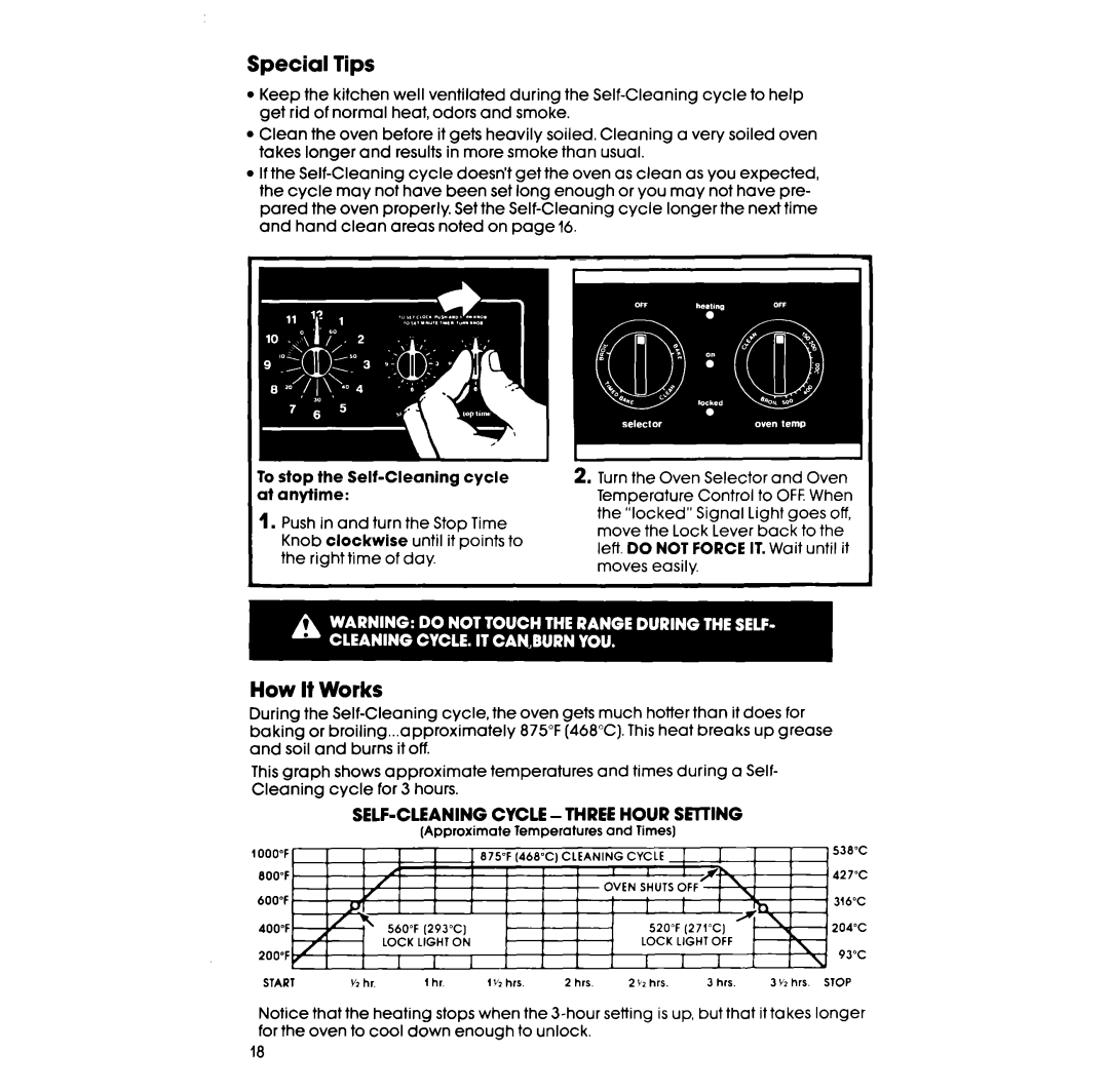 Whirlpool RS660BXV manual Special Tips, How It Works, To stop the Self-Cleaning cycle at anytime 