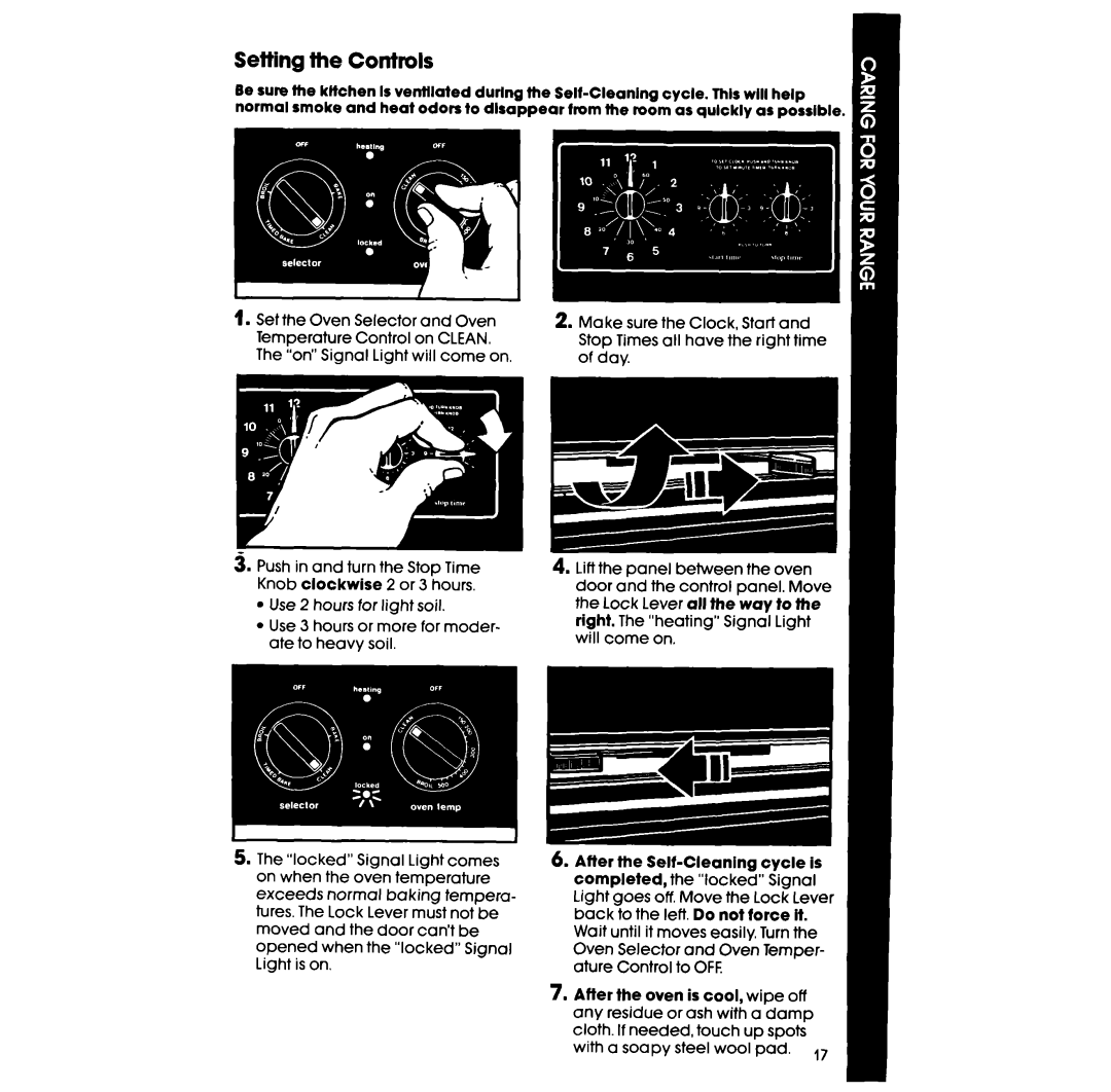 Whirlpool RS660BXV manual Setting the Controls 