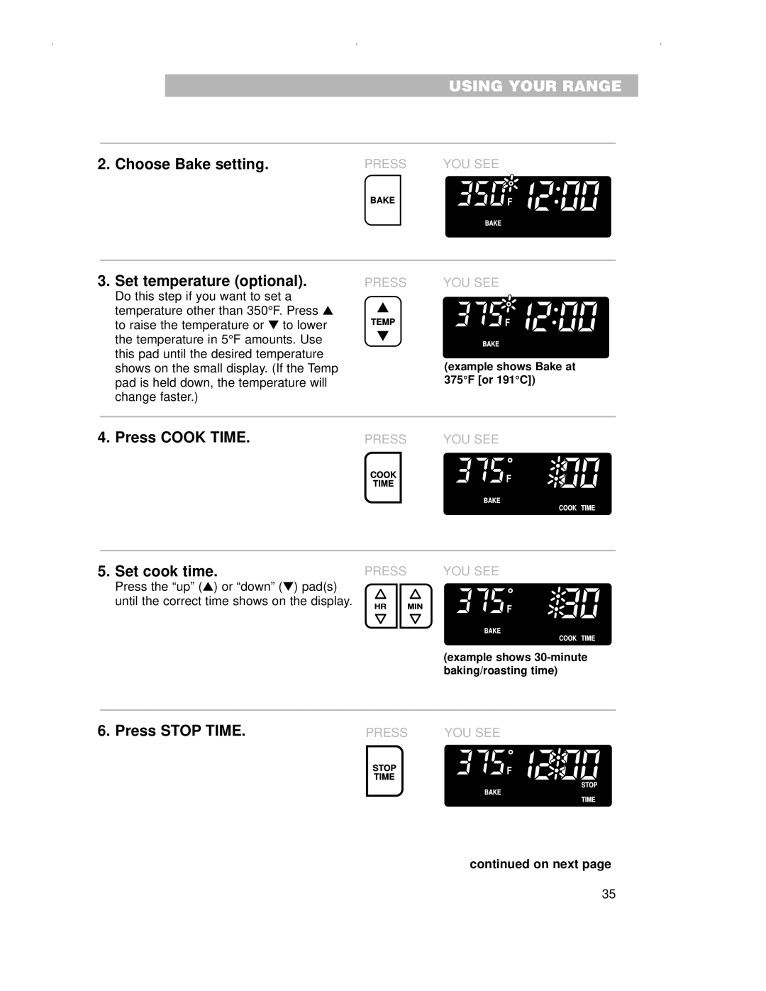 Whirlpool RS696PXG, RS675PXG warranty Stop Time 