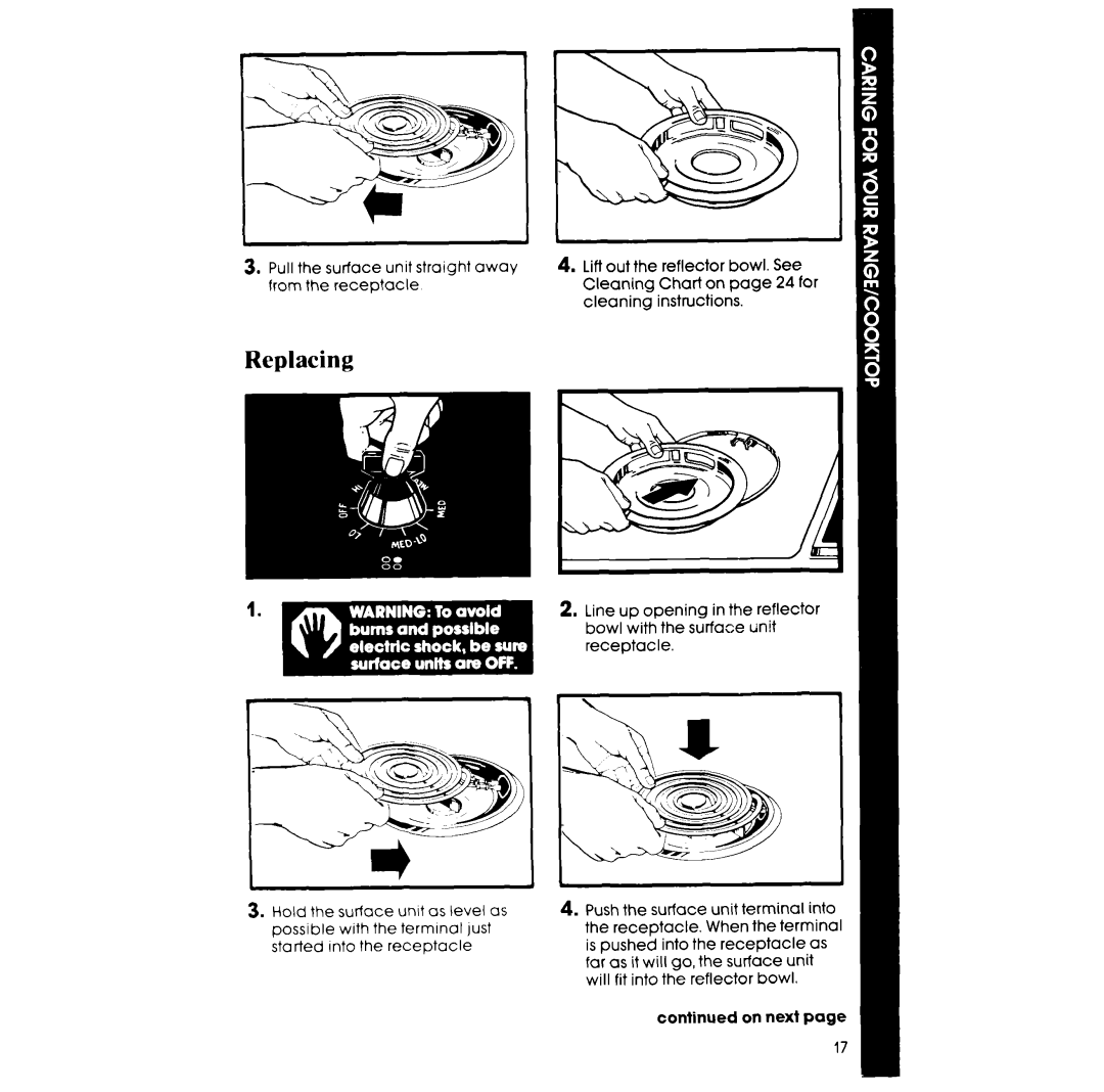 Whirlpool RS675PXK manual Replacing 