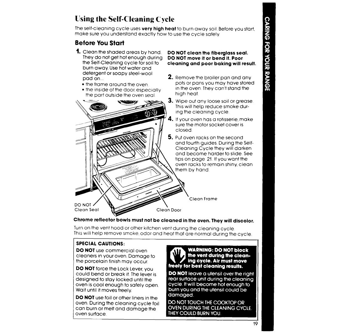 Whirlpool RS675PXK manual Using the Self-Cleaning Cycle, Before You Start 