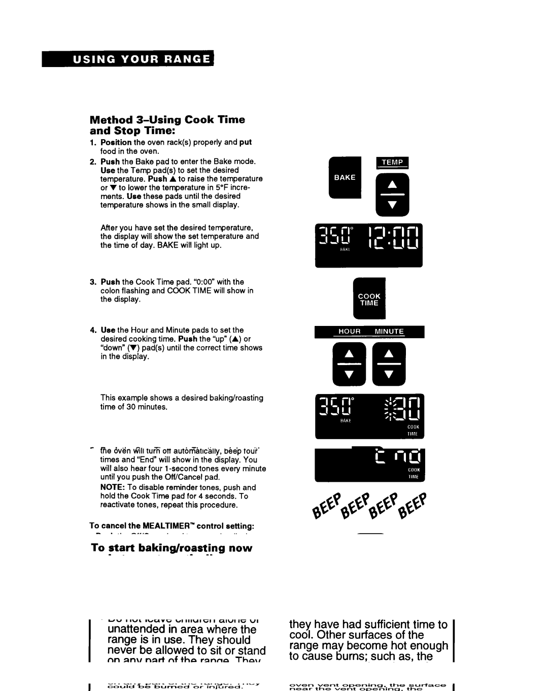 Whirlpool RS675PXY, RS6755XY manual Method 3-Using Cook Time and Stop Time 