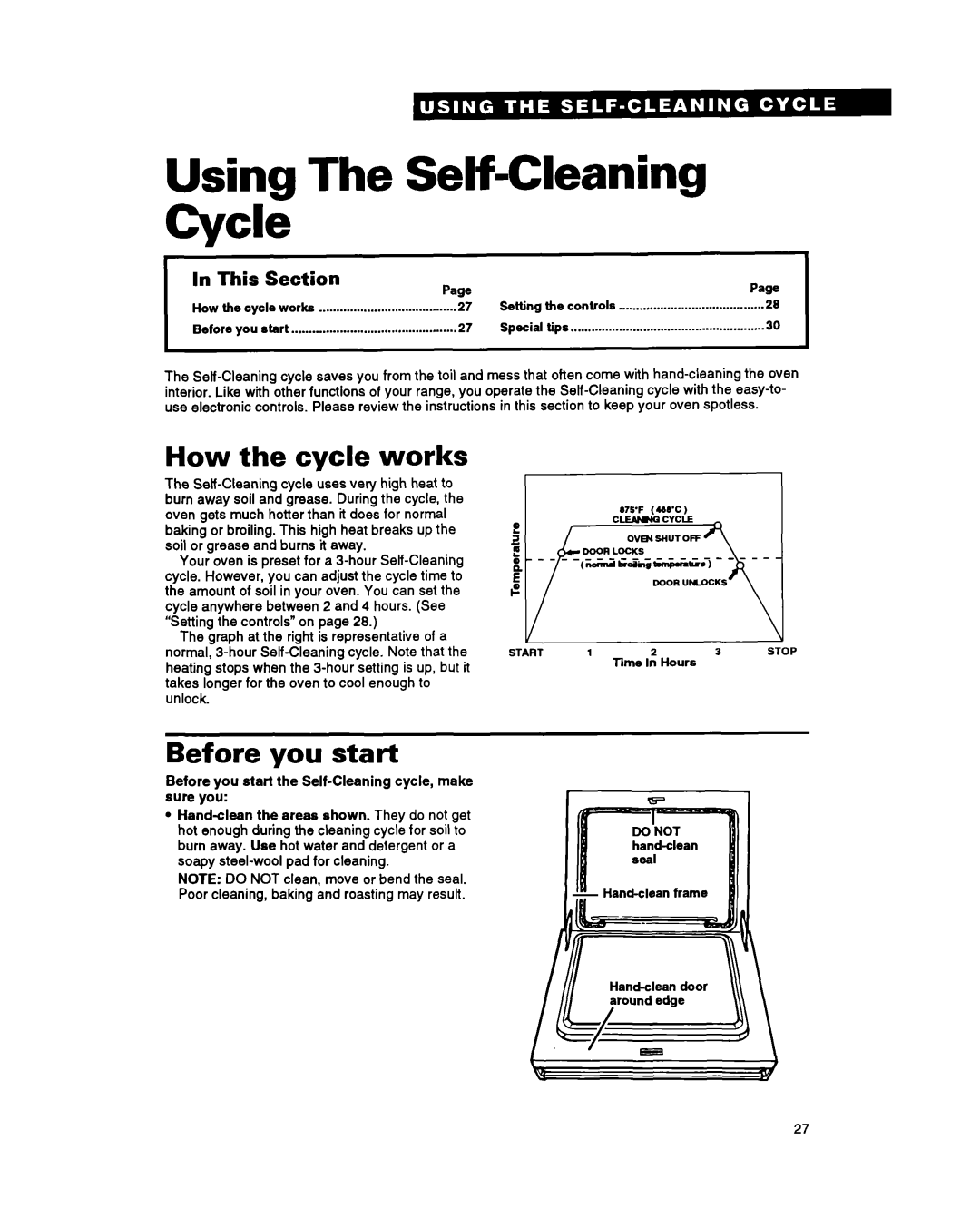Whirlpool RS6755XY, RS675PXY manual Using The Self-CleaningCycle, How the cycle works, Before you start, In This Section 