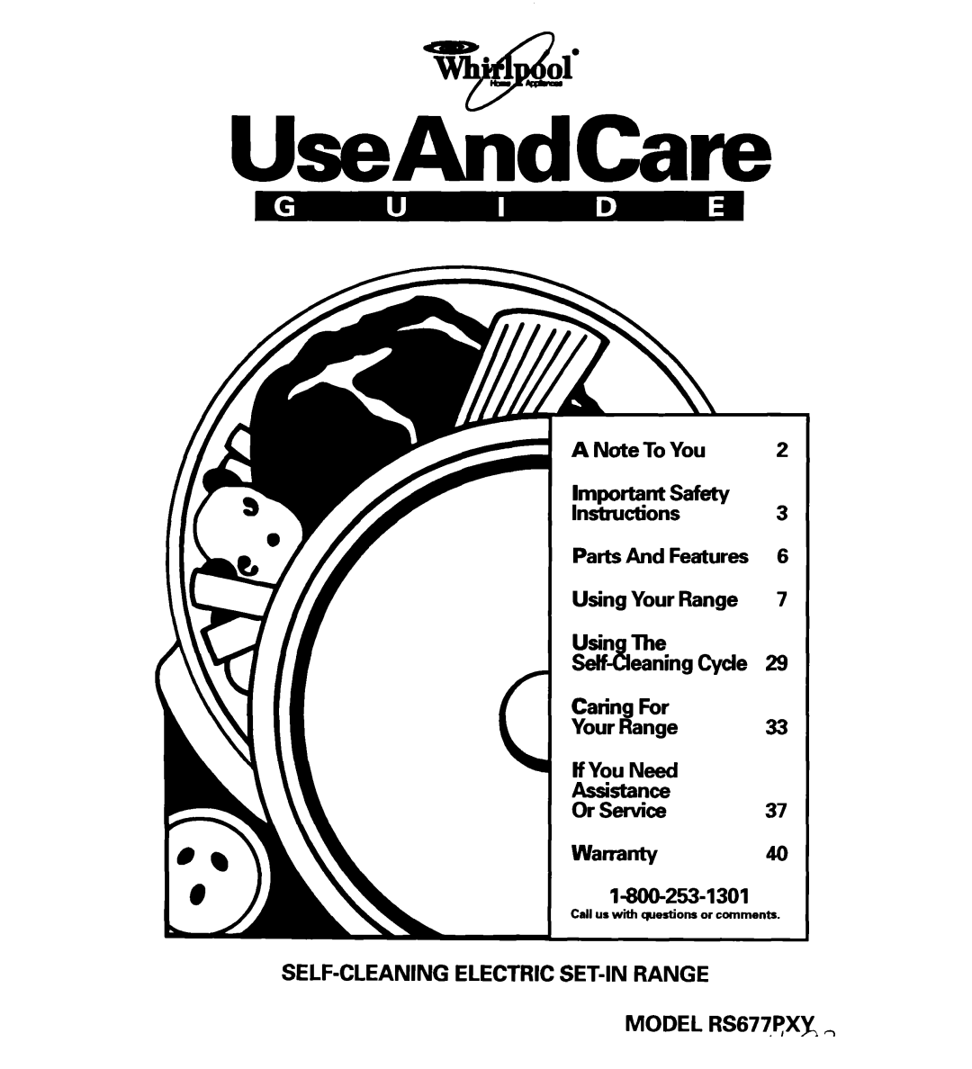 Whirlpool important safety instructions SELF-CLEANING Electric SET-IN Range Model RS677PX 