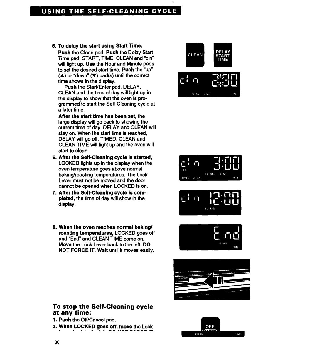 Whirlpool RS677PX important safety instructions To stop the Self-Cleaning cycle at any time 