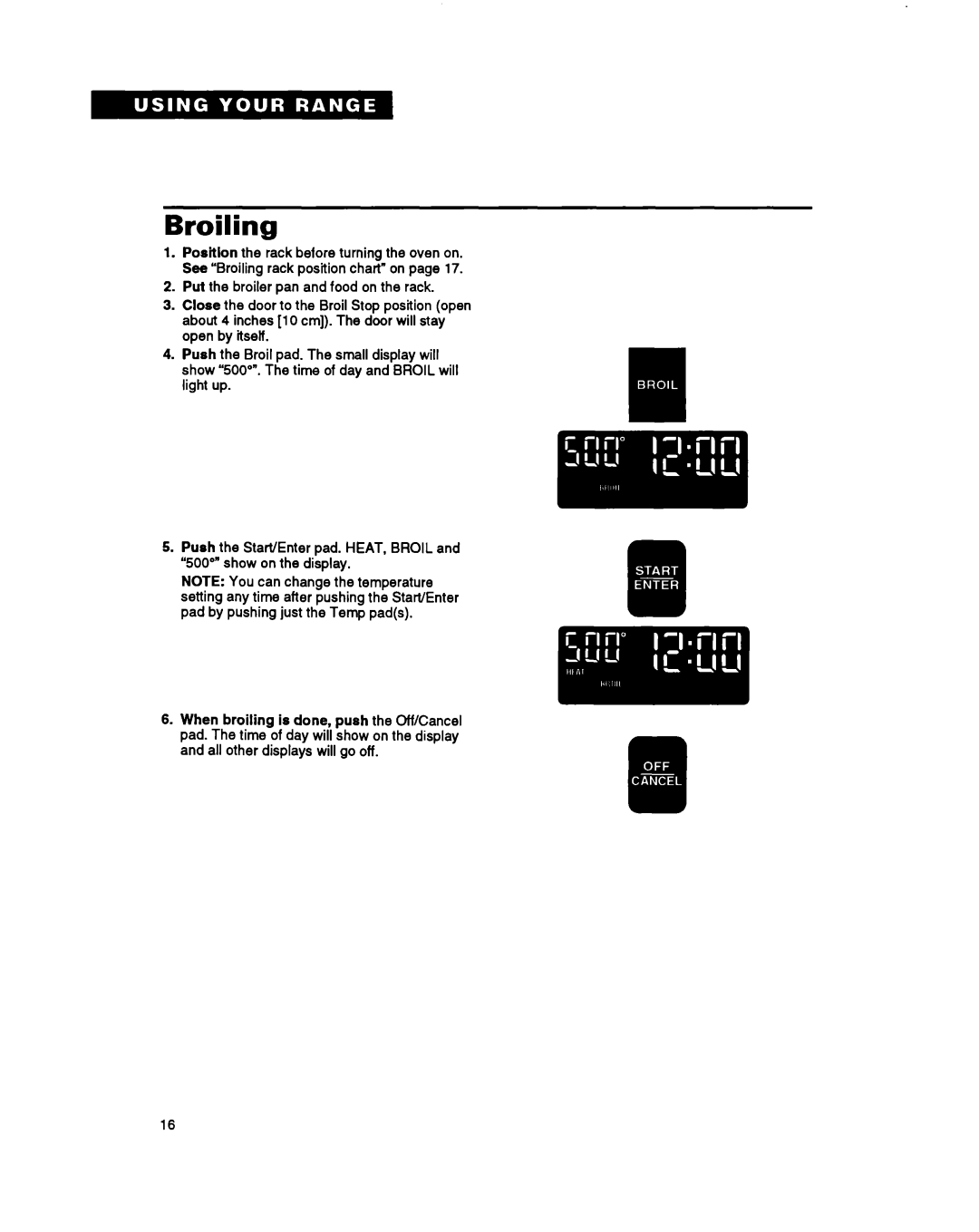 Whirlpool RS696PXB warranty Broiling 