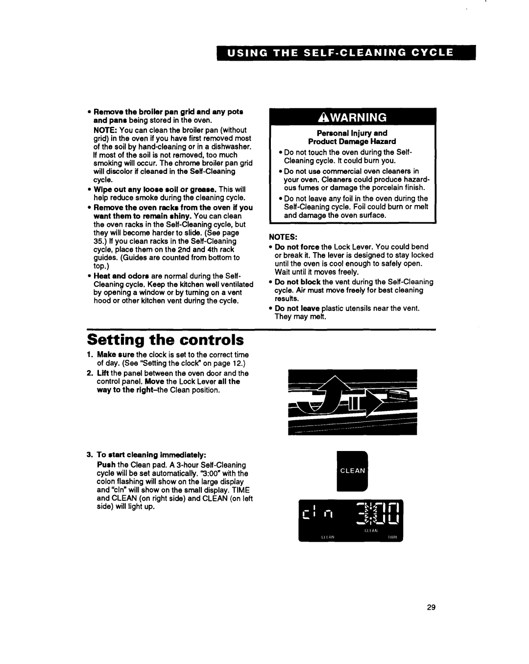 Whirlpool RS696PXB warranty Setting the controls 