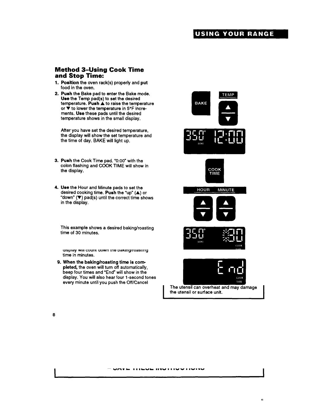 Whirlpool RS696PXY manual Method 3-Using Cook Time and Stop Time 