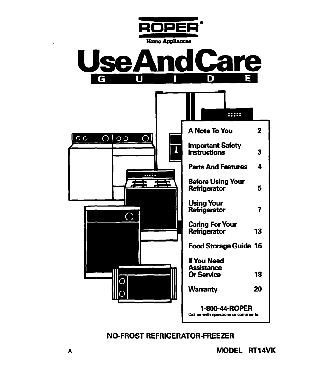 Whirlpool RT14VK warranty PEE18 